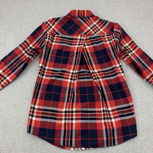 Trina Turk Button Shirt Top Womens Small Flannel Plaid Long Sleeve - Picture 10 of 14
